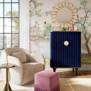 TOV Furniture Gabrielle Round Side Table – Stylish Brass Base & Glass Top, Handmade Accent for Any Room Decor TOV-OC18480