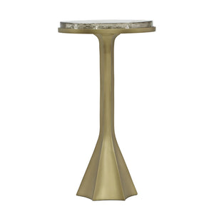 TOV Furniture Gabrielle Round Side Table – Stylish Brass Base & Glass Top, Handmade Accent for Any Room Decor TOV-OC18480
