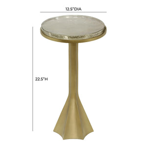 TOV Furniture Gabrielle Round Side Table – Stylish Brass Base & Glass Top, Handmade Accent for Any Room Decor TOV-OC18480