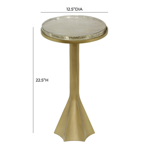 TOV Furniture Gabrielle Round Side Table – Stylish Brass Base & Glass Top, Handmade Accent for Any Room Decor TOV-OC18480