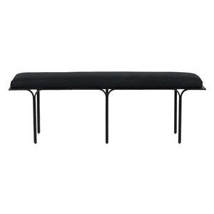 Bryn Black Linen Bench TOV-OC18495 TOV Furniture