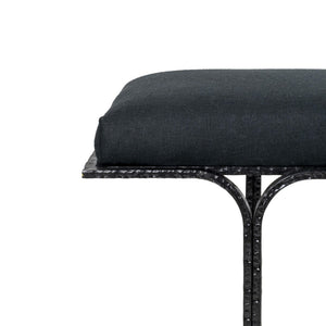 TOV Furniture Bryn 59" Black Linen Bench - Modern Upholstered Accent for Entryway, Living Room, or Bedroom Decor TOV-OC18495