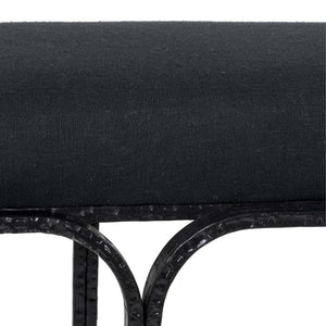 TOV Furniture Bryn 59" Black Linen Bench - Modern Upholstered Accent for Entryway, Living Room, or Bedroom Decor TOV-OC18495