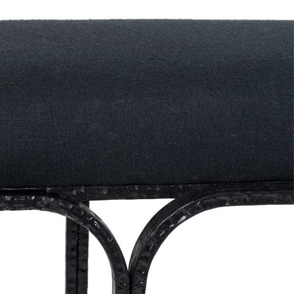 TOV Furniture Bryn 59" Black Linen Bench - Modern Upholstered Accent for Entryway, Living Room, or Bedroom Decor TOV-OC18495