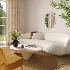 TOV Furniture Athen 57" Sculptural Nude Faux Stone Coffee Table – Modern Elegance for Indoor & Outdoor Use TOV-OC18502