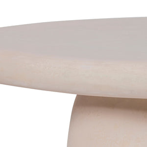 TOV Furniture Rahul Handmade 59" Cream Coffee Table - Faux-Stone Elegance with Wabi-Sabi Charm for Your Home TOV-OC18503