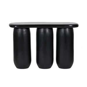 TOV Furniture Rahul 49" Textured Black Console Table - Modern Wabi-Sabi Design for Indoor & Outdoor Spaces TOV-OC18504