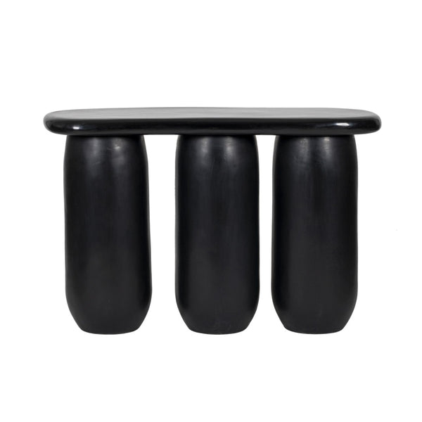 TOV Furniture Rahul 49" Textured Black Console Table - Modern Wabi-Sabi Design for Indoor & Outdoor Spaces TOV-OC18504