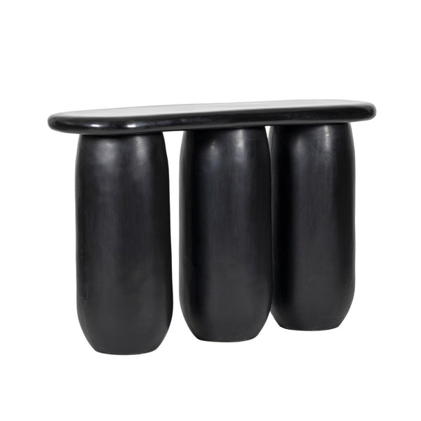 TOV Furniture Rahul 49" Textured Black Console Table - Modern Wabi-Sabi Design for Indoor & Outdoor Spaces TOV-OC18504