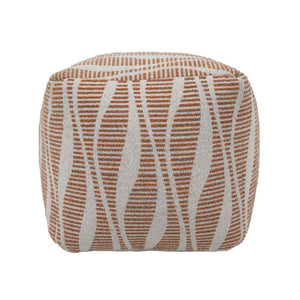 TOV Furniture Ember Versatile Handcrafted Pouf - Cream & Natural Woven Accent for Living Room, Bedroom & More TOV-OC18533