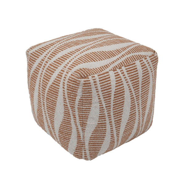 TOV Furniture Ember Versatile Handcrafted Pouf - Cream & Natural Woven Accent for Living Room, Bedroom & More TOV-OC18533