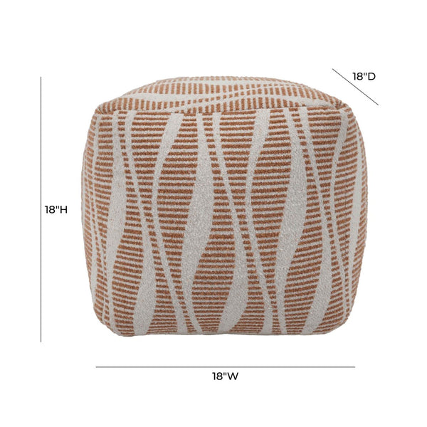 TOV Furniture Ember Versatile Handcrafted Pouf - Cream & Natural Woven Accent for Living Room, Bedroom & More TOV-OC18533