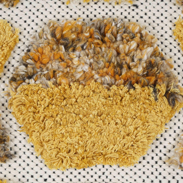 TOV Furniture Sawyer Hand-Tufted Pouf: Versatile Accent Seat with Warm Gold and Brown Tones for Any Space TOV-OC18535