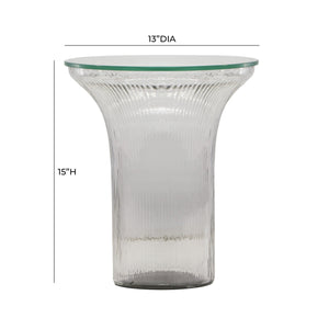 Cassandra Clear Glass Flared Side Table TOV-OC18599 TOV Furniture