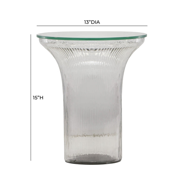 Cassandra Clear Glass Flared Side Table TOV-OC18599 TOV Furniture
