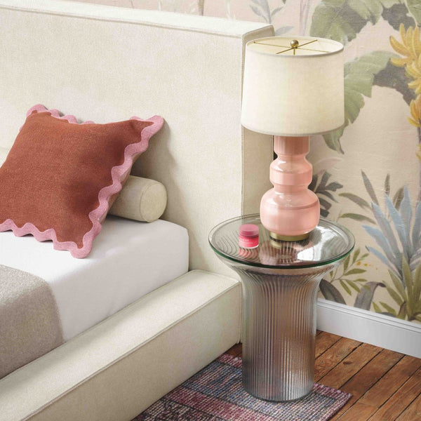 TOV Furniture Cassandra Glass Flared Side Table - Vintage-Inspired Elegance and Durability for Any Living Space Clear TOV-OC18599