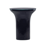 Cassandra Midnight Blue Glass Flared Side Table TOV-OC18601 TOV Furniture