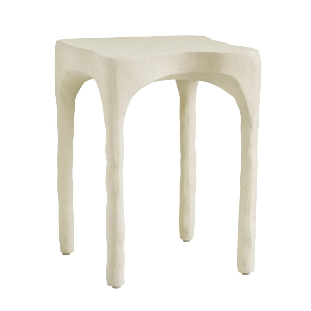 TOV Furniture Skully Cream Textured Side Table - Sculptural Fiberstone Accent for Modern Living Spaces & Decor TOV-OC18622