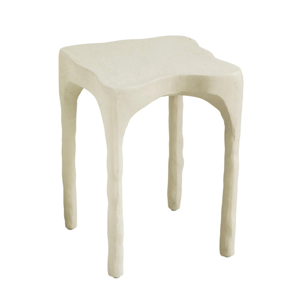 TOV Furniture Skully Cream Textured Side Table - Sculptural Fiberstone Accent for Modern Living Spaces & Decor TOV-OC18622