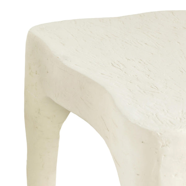 TOV Furniture Skully Cream Textured Side Table - Sculptural Fiberstone Accent for Modern Living Spaces & Decor TOV-OC18622