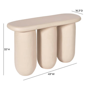 TOV Furniture Rahul 49" Faux-Stone Textured Console Table - Lightweight, Durable & Perfect for Modern Interiors TOV-OC18656