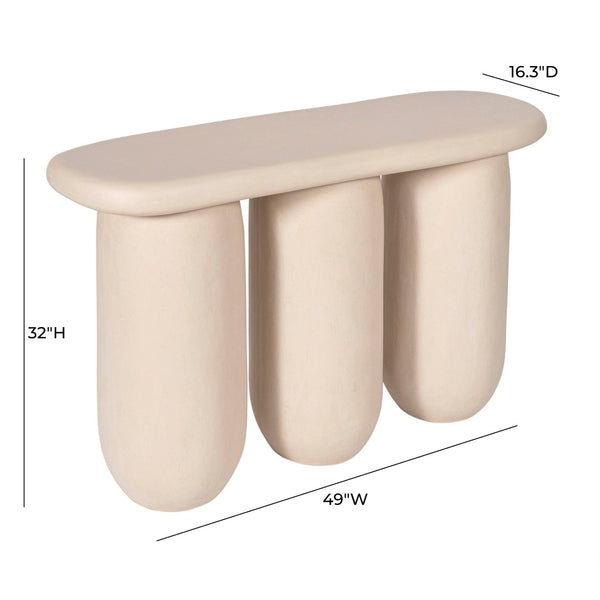 TOV Furniture Rahul 49" Faux-Stone Textured Console Table - Lightweight, Durable & Perfect for Modern Interiors TOV-OC18656