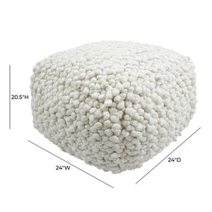 TOV Furniture Cathy Cream Woven Pouf – Versatile Artisan-Made Accent for Cozy Seating, Reading Nooks & Relaxed Decor TOV-OC18665