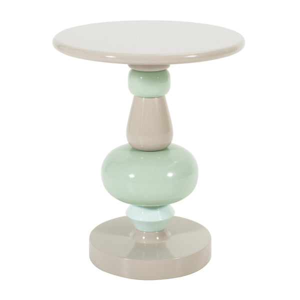 TOV Furniture Totem Side Table - Sculptural Elegance with High-Gloss Finish and Solid Iron Base for Lasting Style Ocean Tones TOV-OC18672