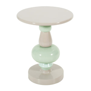 TOV Furniture Totem Side Table - Sculptural Elegance with High-Gloss Finish and Solid Iron Base for Lasting Style Ocean Tones TOV-OC18672