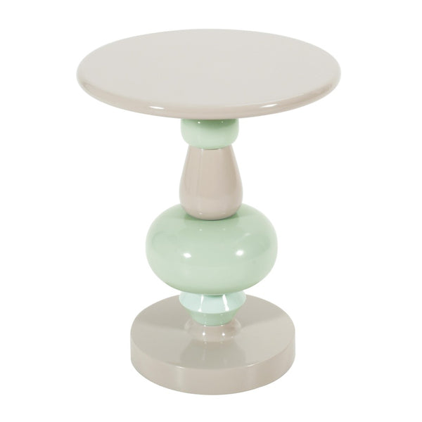 TOV Furniture Totem Side Table - Sculptural Elegance with High-Gloss Finish and Solid Iron Base for Lasting Style Ocean Tones TOV-OC18672