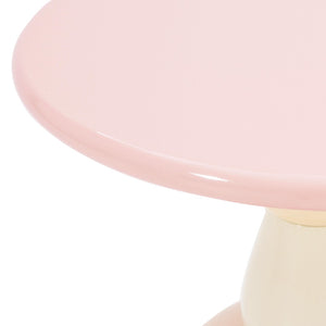 TOV Furniture Totem Side Table - Sculptural Elegance with High-Gloss Finish and Solid Iron Base for Lasting Style Earth Tones TOV-OC18673