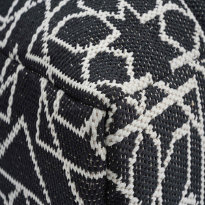 TOV Furniture Chiara Stylish Indoor/Outdoor Black and White Accent Pouf - Versatile, Handcrafted Boho Design TOV-OC18687