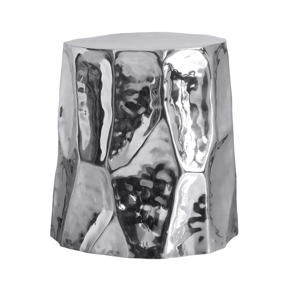 TOV Furniture Forma Chrome Side Table - Retro Artisan Accent with Crushed Silhouette for Modern Living Spaces TOV-OC18702