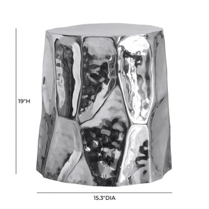 TOV Furniture Forma Chrome Side Table - Retro Artisan Accent with Crushed Silhouette for Modern Living Spaces TOV-OC18702