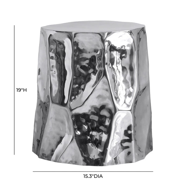 TOV Furniture Forma Chrome Side Table - Retro Artisan Accent with Crushed Silhouette for Modern Living Spaces TOV-OC18702