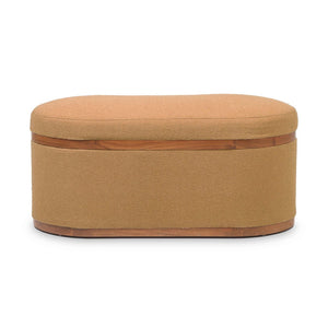 TOV Furniture Olivier 41" Boucle Oval Storage Ottoman - Stylish Multifunctional Seating and Storage Solution Peach TOV-OC18722