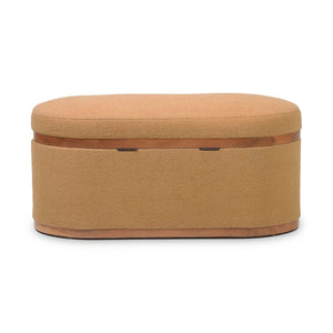 TOV Furniture Olivier 41" Boucle Oval Storage Ottoman - Stylish Multifunctional Seating and Storage Solution Peach TOV-OC18722