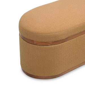 TOV Furniture Olivier 41" Boucle Oval Storage Ottoman - Stylish Multifunctional Seating and Storage Solution Peach TOV-OC18722