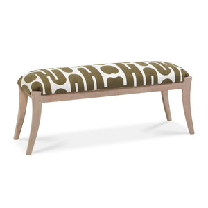 TOV Furniture Arielle 48" Olive & White Embroidered Bench - Artisan Craftsmanship for Stylish Entryway & Living Room TOV-OC18726