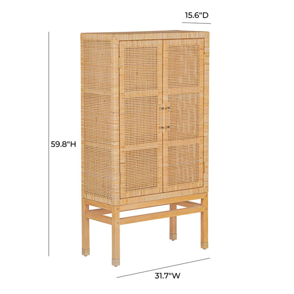 TOV Furniture Amara Woven Rattan Cabinet - Handcrafted Coastal Storage for Living, Dining, or Entryway Style Natural TOV-OC21016