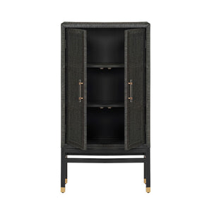 TOV Furniture Amara Woven Rattan Cabinet - Handcrafted Coastal Storage for Living, Dining, or Entryway Style Charcoal TOV-OC21017