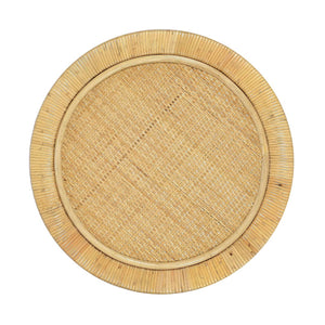 TOV Furniture Amara Natural Rattan Side Table - Handcrafted Accent with Brass-Capped Legs for Chic Home Decor TOV-OC21036