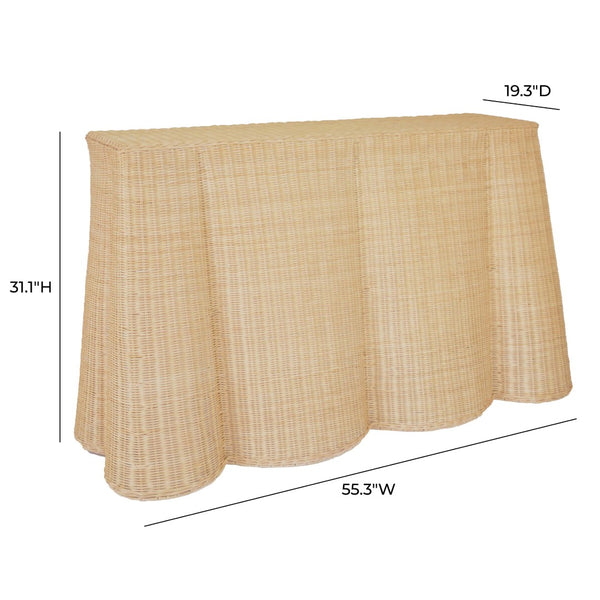 TOV Furniture Egan 55" Handcrafted Natural Rattan Console Table - Coastal Charm for Entryways & Living Spaces TOV-OC21039