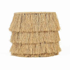 TOV Furniture Luau Natural Rattan Round End Table - Handcrafted Coastal Accent with Tassels, No Assembly Needed TOV-OC21040