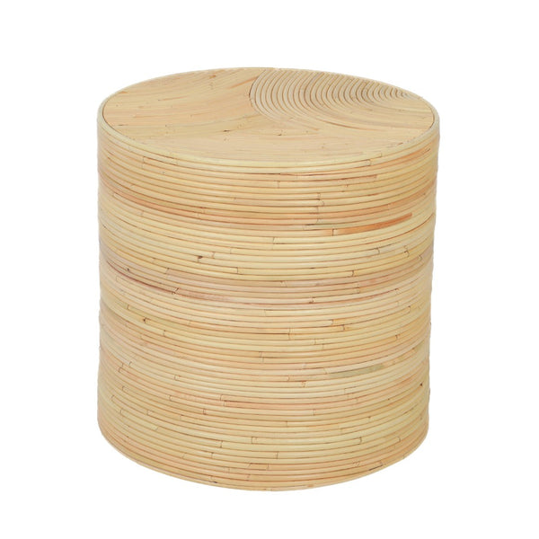 TOV Furniture Matea Natural Rattan Side Table – Handcrafted Charm with Arch Inlay for Living Room & Bedroom Décor TOV-OC21041