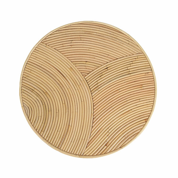 TOV Furniture Matea Natural Rattan Side Table – Handcrafted Charm with Arch Inlay for Living Room & Bedroom Décor TOV-OC21041