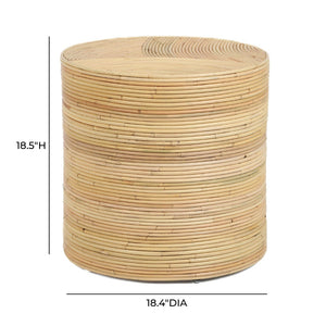 TOV Furniture Matea Natural Rattan Side Table – Handcrafted Charm with Arch Inlay for Living Room & Bedroom Décor TOV-OC21041