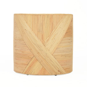 TOV Furniture Matea Handcrafted Natural Rattan Cross Side Table - Timeless Accent for Living Spaces & Bedrooms TOV-OC21042