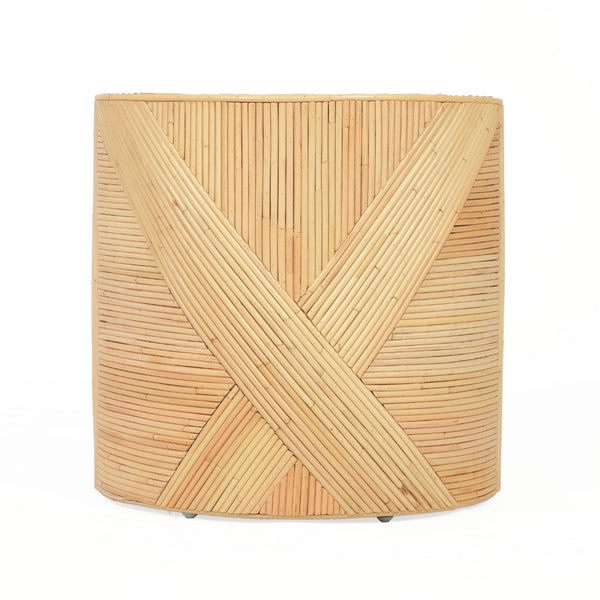 TOV Furniture Matea Handcrafted Natural Rattan Cross Side Table - Timeless Accent for Living Spaces & Bedrooms TOV-OC21042