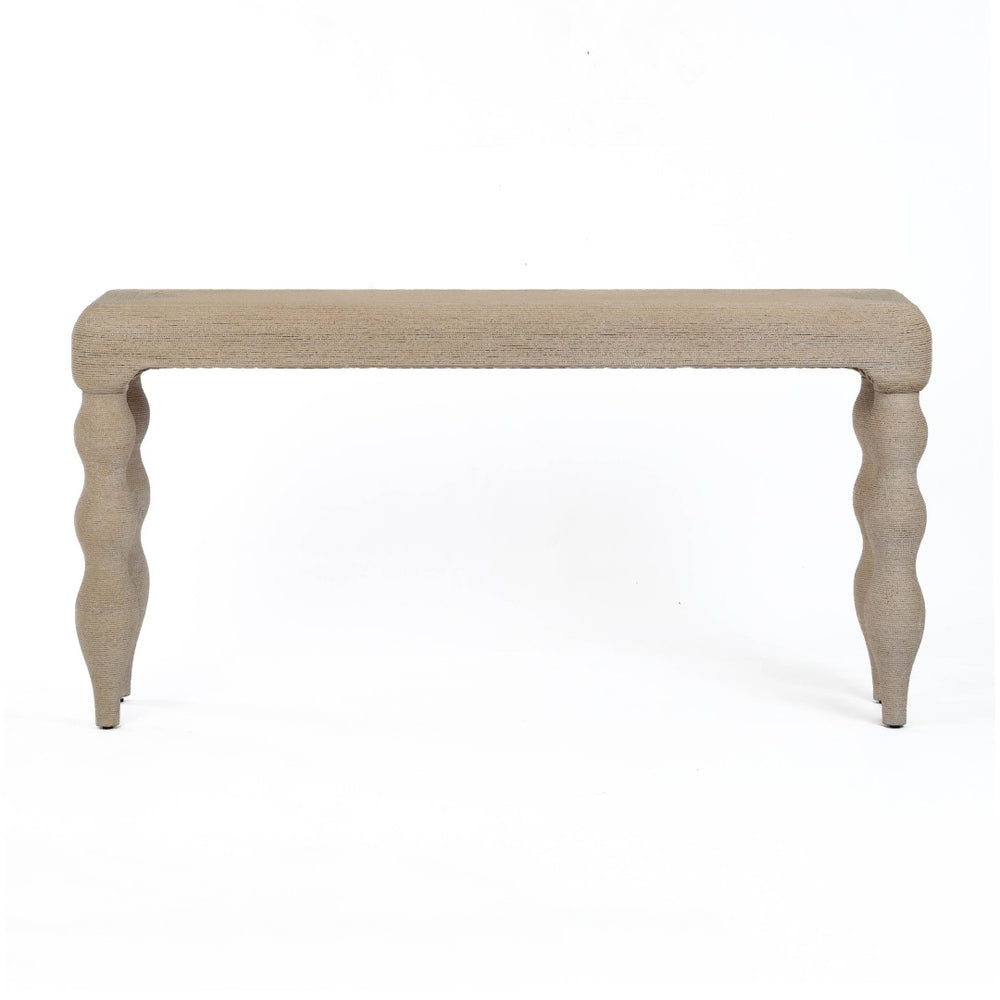 TOV Furniture Vicky Coastal-Inspired 68" Handwoven Rattan Console Table with Wavy Legs - Effortless Style & Charm TOV-OC21043